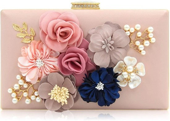 Clutch per donna, borsa da sera, borsa da sposa, borsa elegante (rosa)