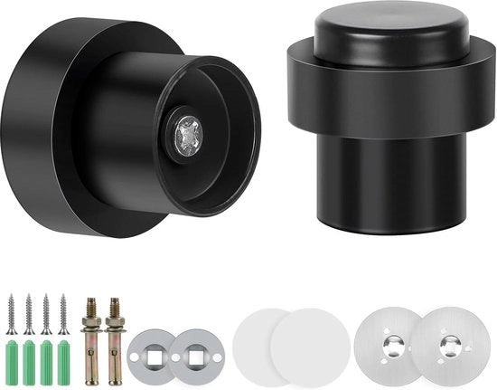 Stoppera porta di vetro - 304 acciaio inossidabile - adesivi e viti autoadesivi - diametro 32 mm - altezza 45 mm - 3 modalità di installazione - 2 pezzi