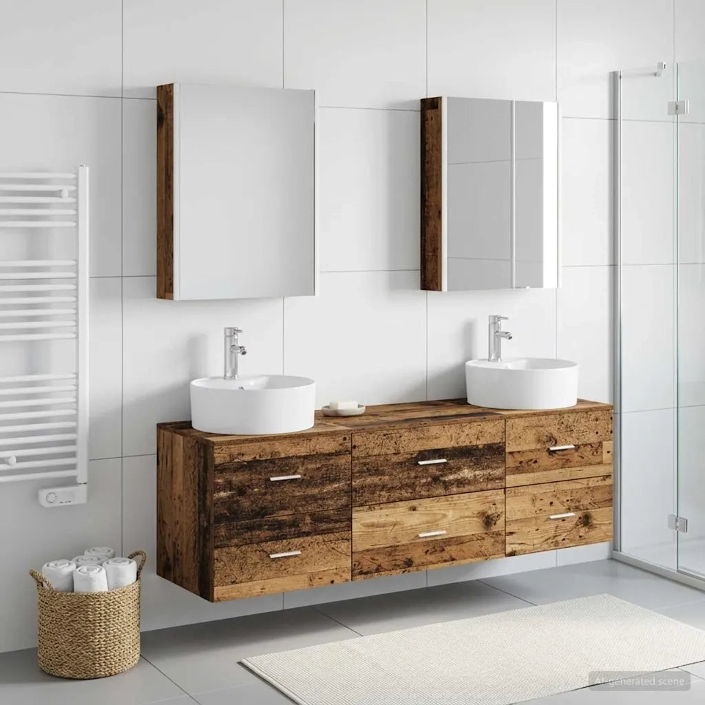 Set di mobili per il bagno 5 pz Legno antico 3406893