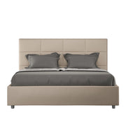 BS COM Letto matrimoniale king size contenitore imbottito 170x200 similpelle tortora
