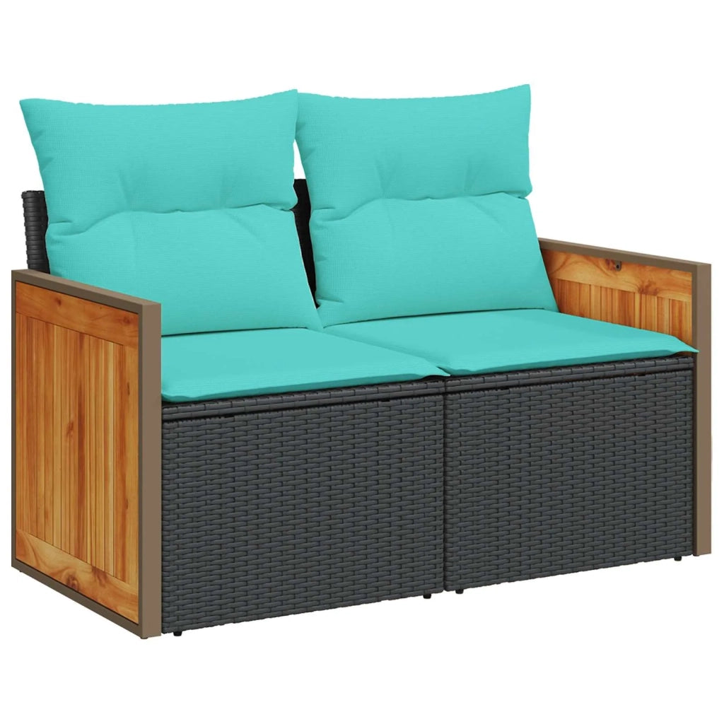 Set di divani 6 pz Nero e Blu 55 x 55 x 37 cm 3447711