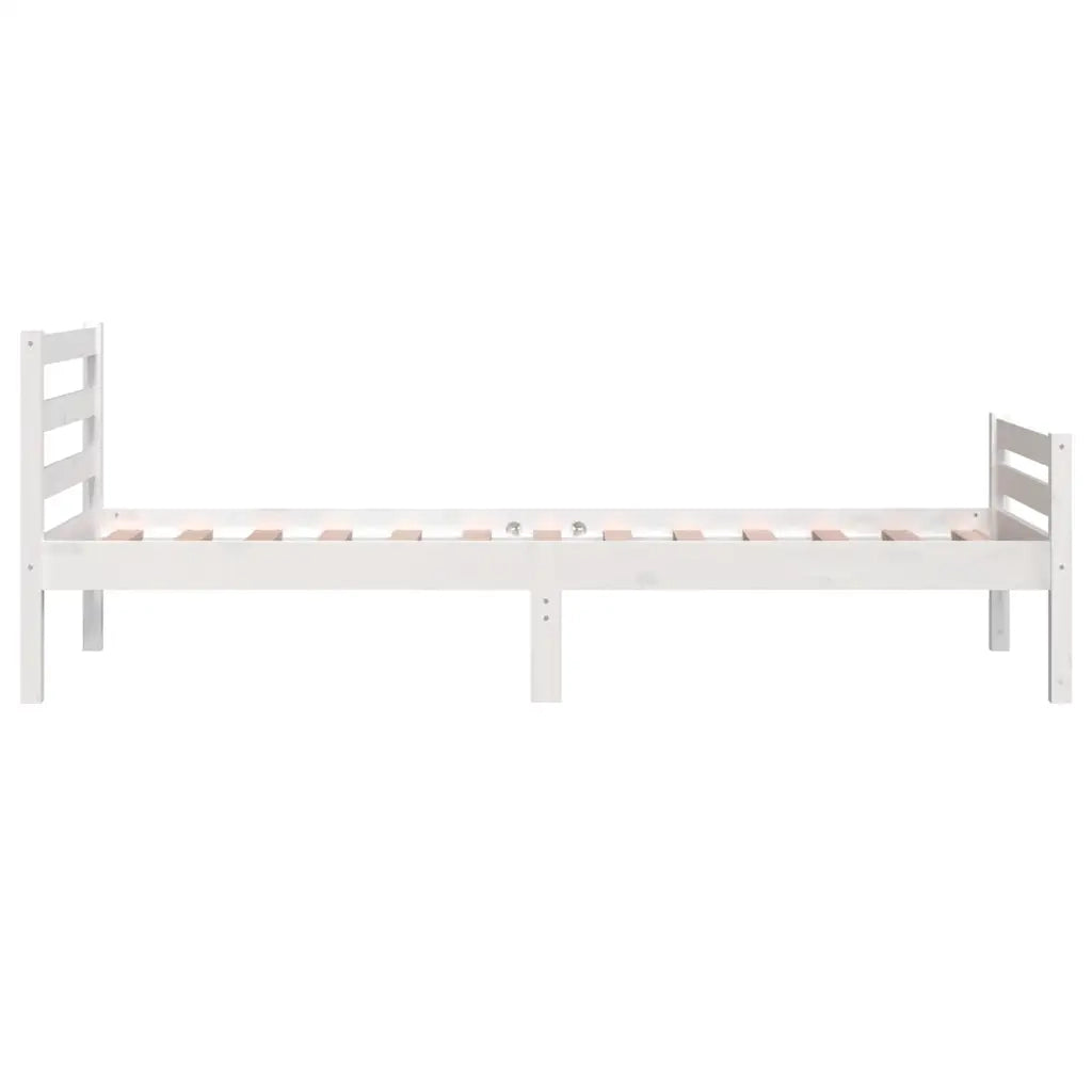 Giroletto-Struttura Letto Bianco in Legno Massello 100x200 cm 331298