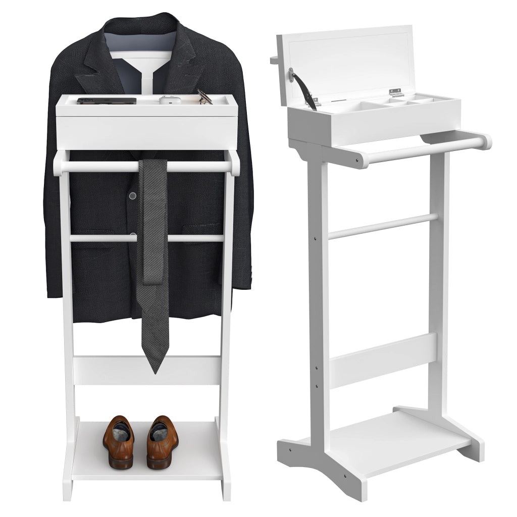 Appendiabiti portatile con organizer contenitore a scomparti - Bianco