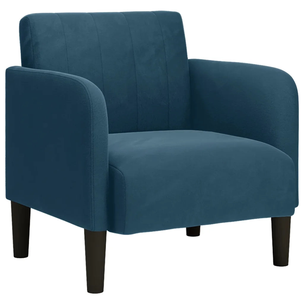 Divano Sedia con Braccioli Blu 54 cm in Velluto 4100577