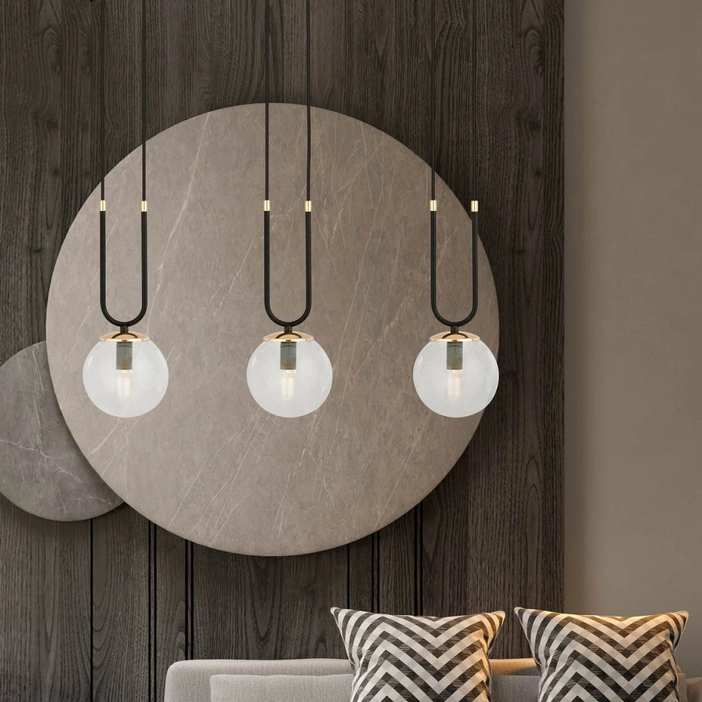 Lampadario Emibig Glam 3, 3xE14 nero/trasparente oro