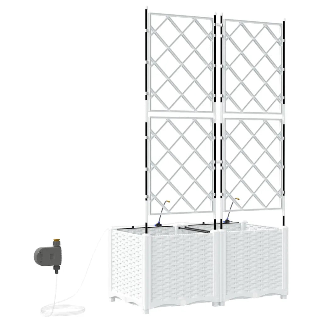 Vaso da giardino 2 pcs Bianco Plastica 42002919