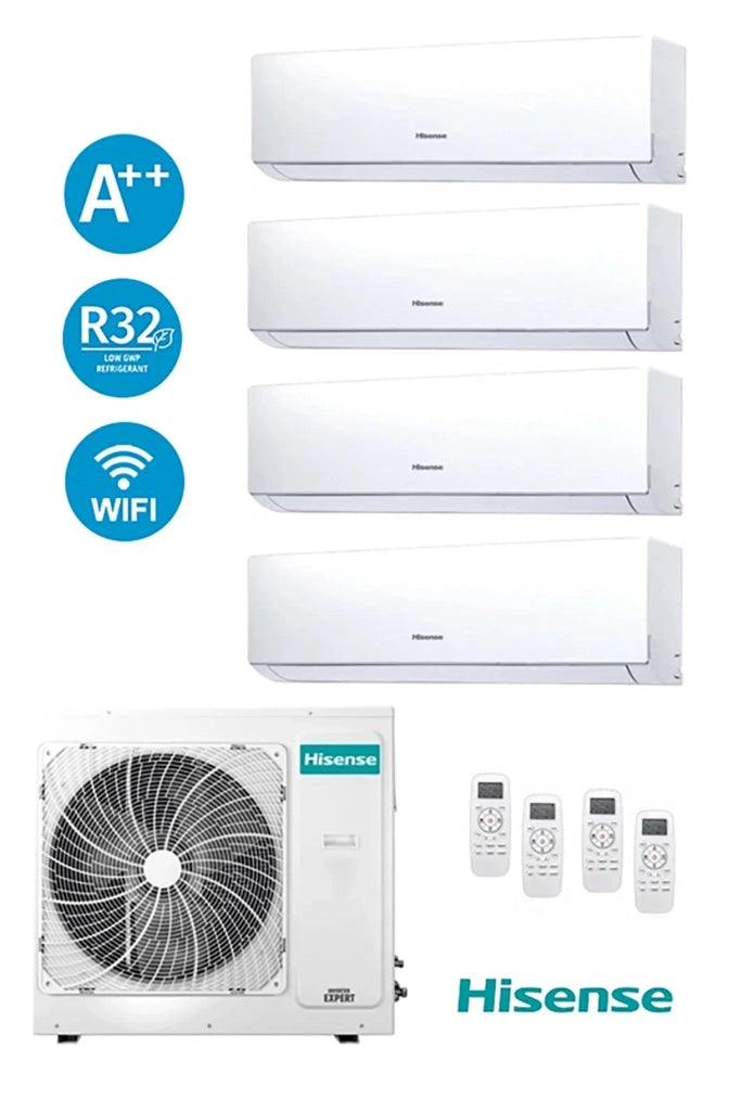 Climatizzatore Hisense Quadri Split Inverter 10,5 kW R-32 Wi-Fi 4AMW105U4RAA - Efficienza Energetica A++