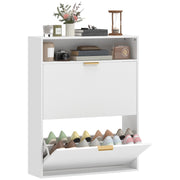 Scarpiera Salvaspazio con 2 Ante e Ripiano ¨C Minimal ¨C Bianco 80x30x100