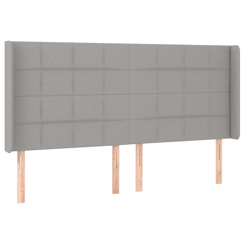 Testiera | Testata ad Orecchio Grigio Chiaro 203x16x118/128 cm in Tessuto
