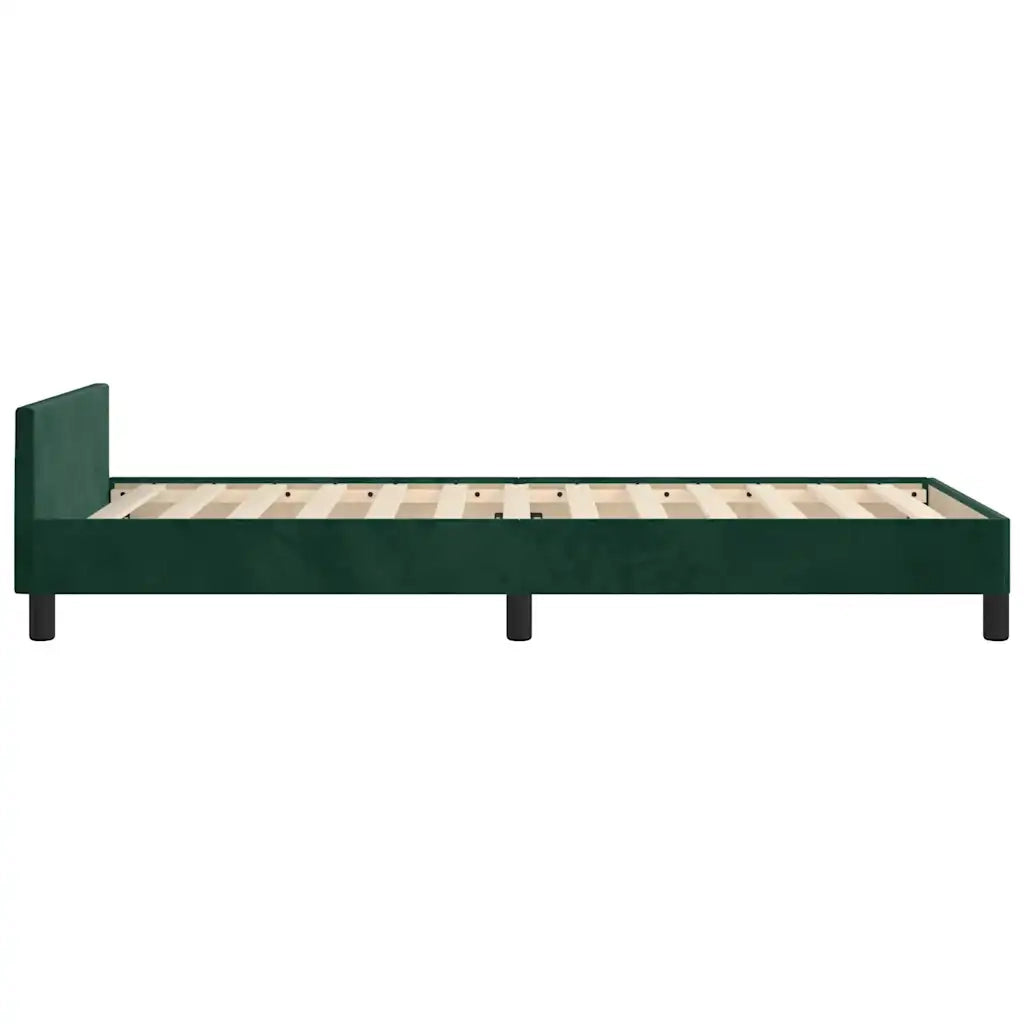 Letto singolo | Letto per adulti | Giroletto senza Materasso Verde Scuro 80x200 cm in Velluto
