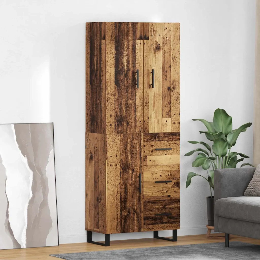 Credenza con cassetto 2 pz | Madia | Buffet da pranzo | Armadio da pranzo Legno vecchio 69,5 x 34 x 180 cm