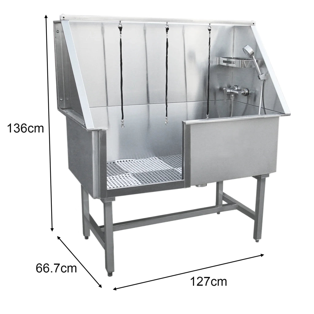 Vasca da Bagno per Toelettatura Cani Gatti e Animali Domestici in Acciaio Inossidabile Inox – 600mm