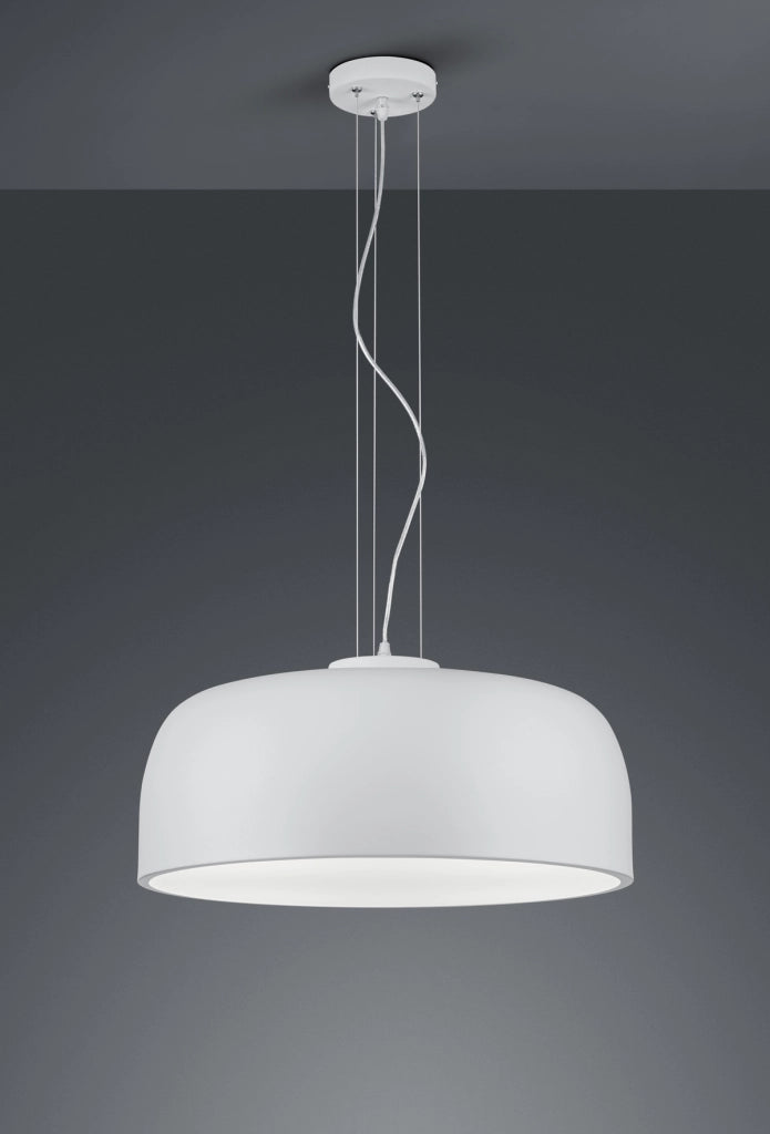Lampada Sospensione Tonda Moderna 4 Luci Lampadario Bianco Baron GD Trio