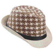 Cappello fedora bicolore con fibbia 58