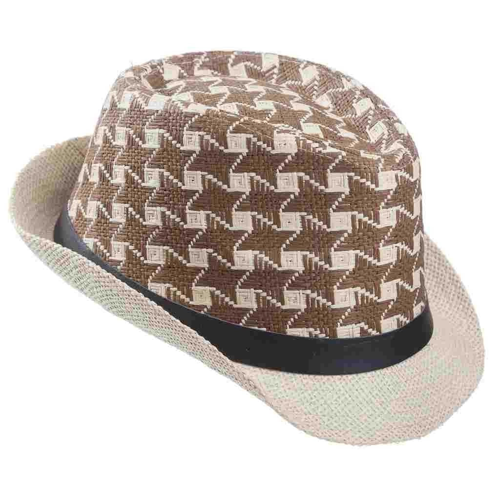 Cappello fedora bicolore con fibbia 58