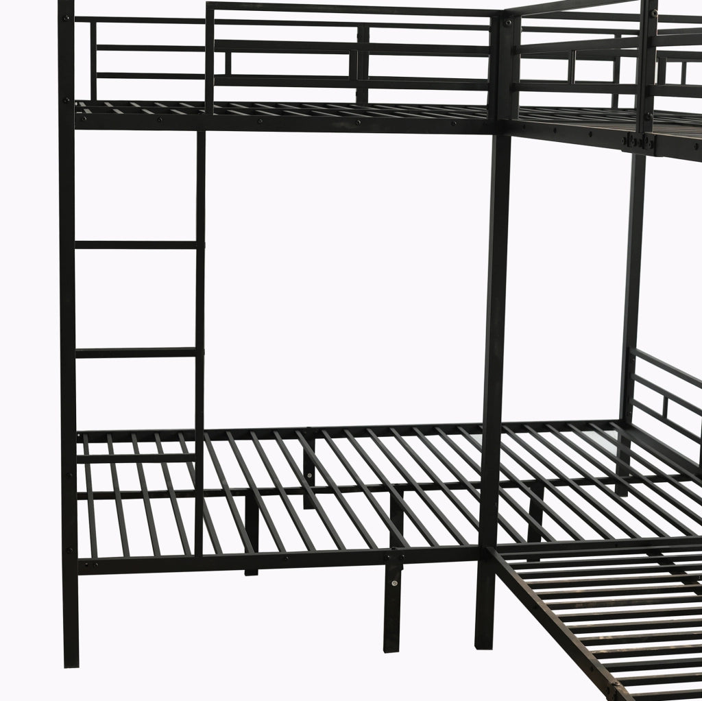Letto a castello in ferro nero 90x200 e 140x200 cm