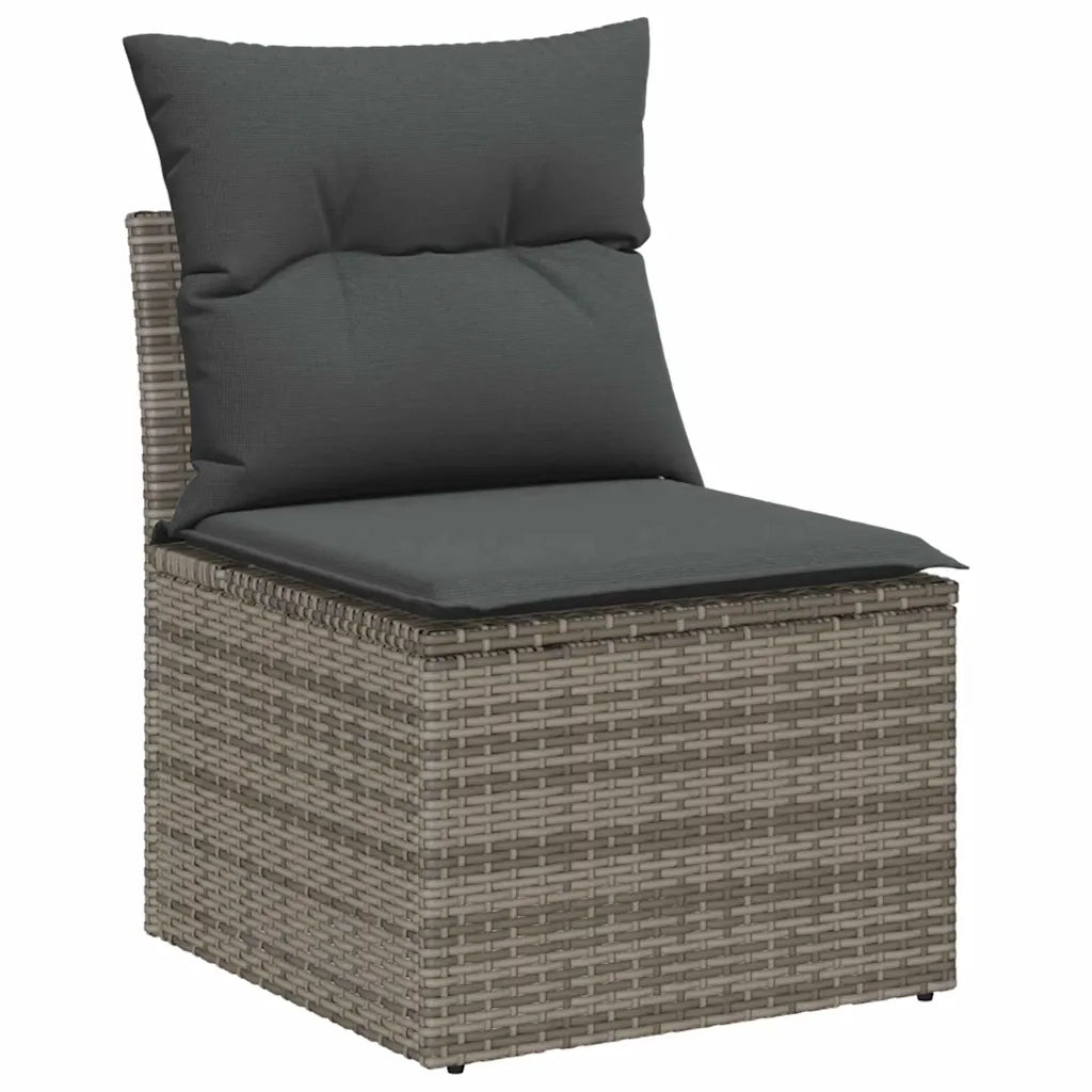 Set Divano da Giardino con cuscino 9 pcs Grigio Poly Rattan 3361108