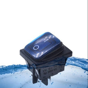 Interruttore a pulsante 2 poli 30x22mm 250V Max. 16A - Blu