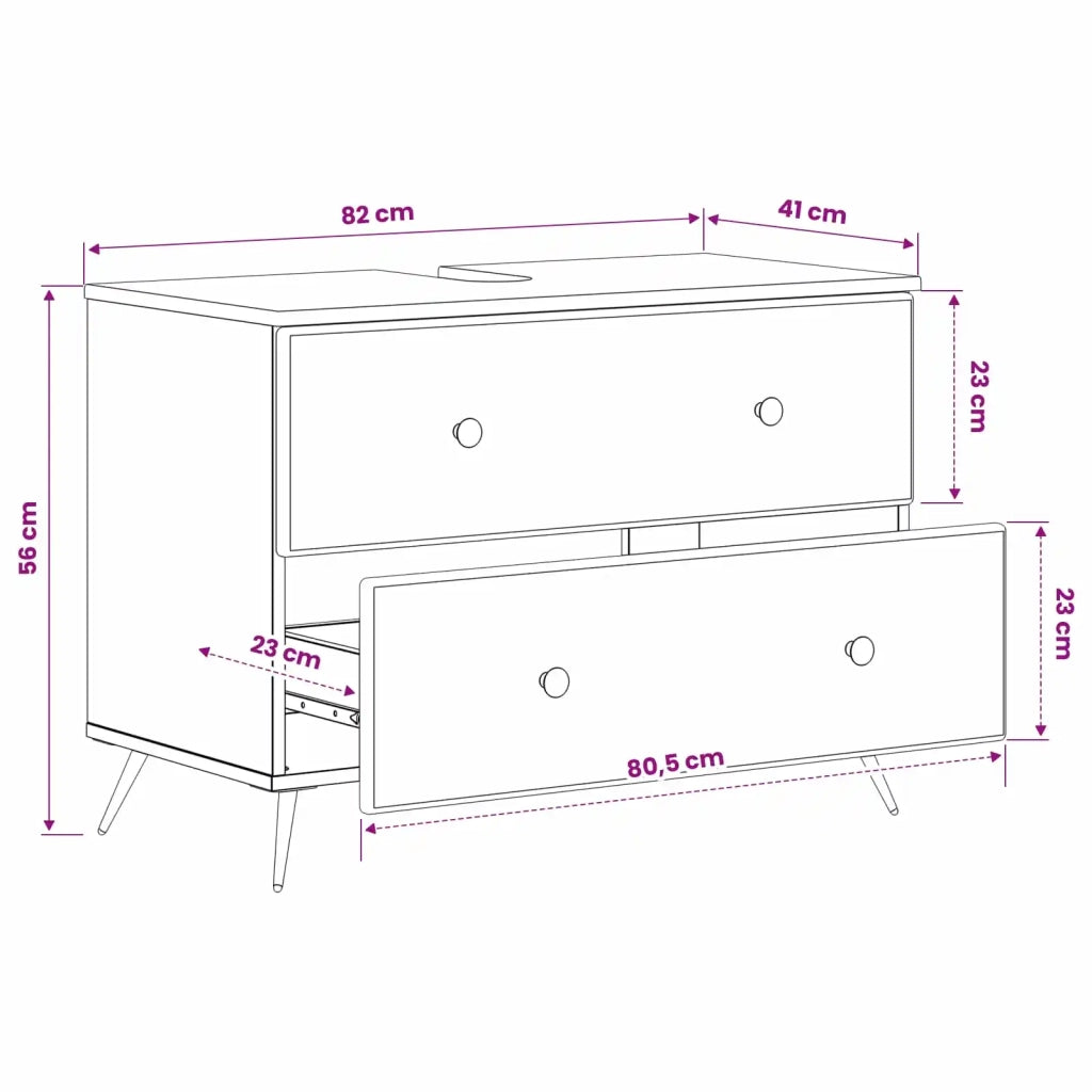 Armadio per Lavabo da Bagno BREDA Sonoma grigio 82 x 41 x 59 cm 897461