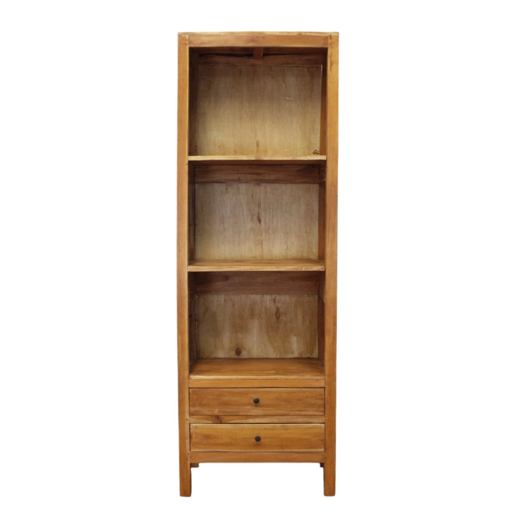 Libreria in legno 3 ripiani 2 cassetti - CHLORIDA