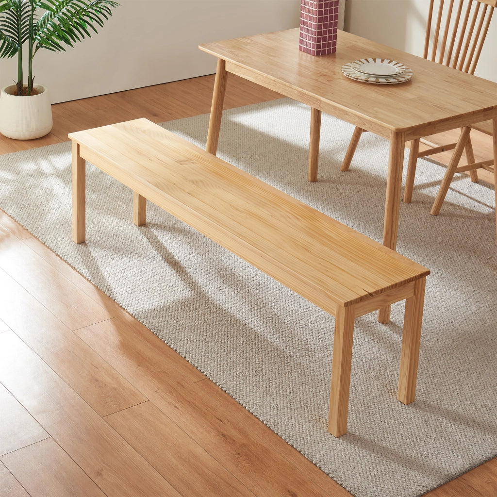 Panca da Tavolo Pranzo Trerunulu in Legno di Pino 160 x 35 x 45 cm - Naturale [en.casa]
