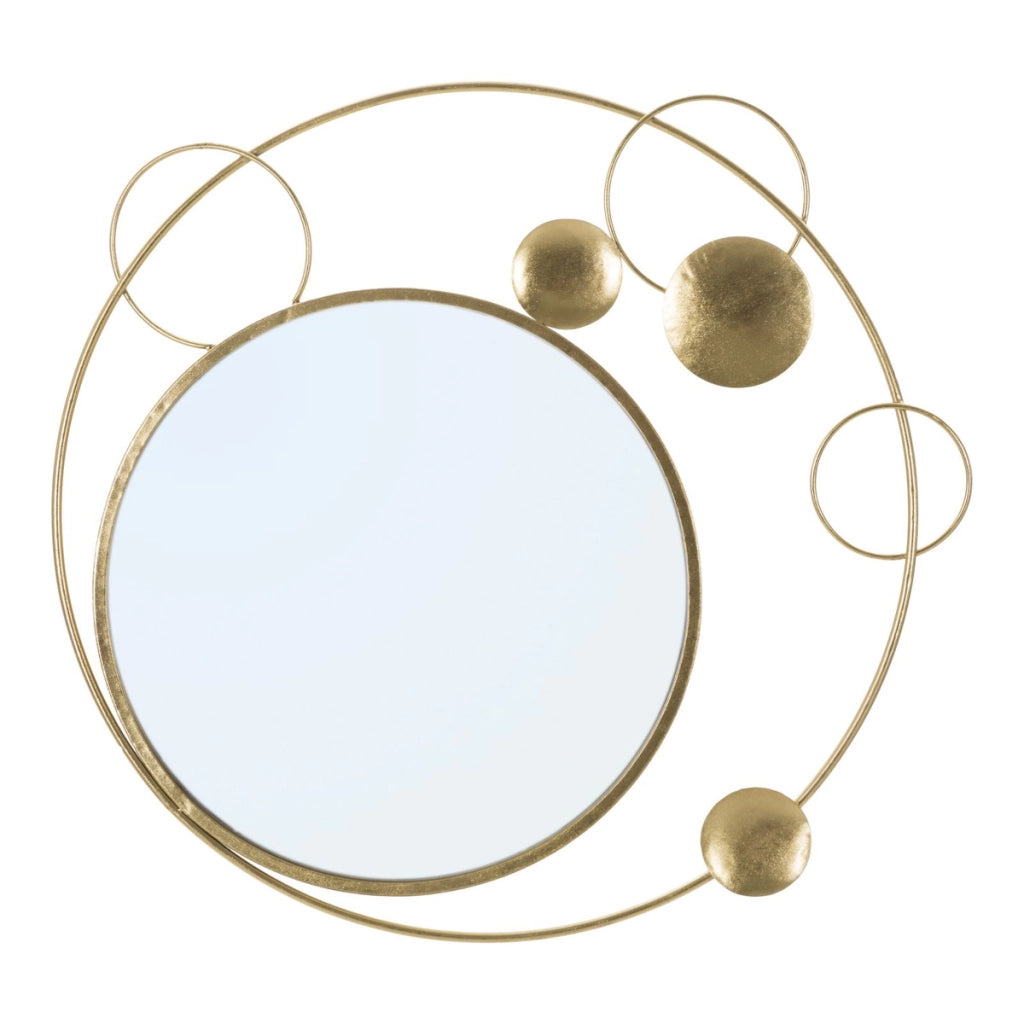 Specchio con Cornice Luna 3, Oro, Metallo, 90x3x83 cm