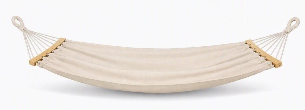Amaca 2 x 1 m in Cotone e Poliestere Beige Resistente e Confortevole