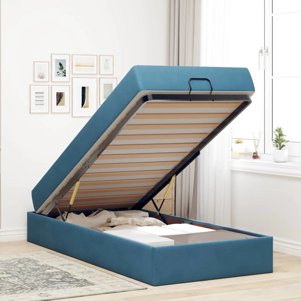 Struttura letto con materasso 2 pcs Blu Velluto 3399526