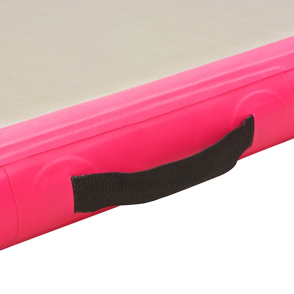 Tappetino Ginnastica Gonfiabile con Pompa 400x100x10cm PVC Rosa CFW5246077