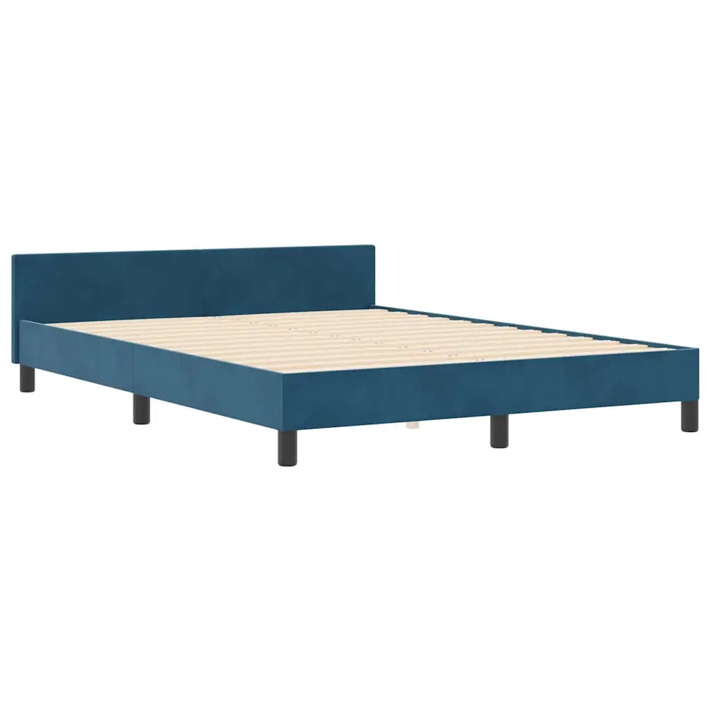 Letto a molle con testiera Blu Scuro 160 x 200 cm Velluto 3345021