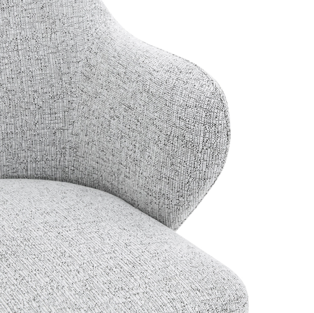 Set 2 sedie da pranzo in tessuto grigio e PU nero con gambe in metallo HOMVRA