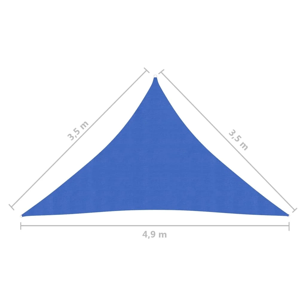 Telo tenda parasole a vela 160 g/m² HDPE 3,5 x 3,5 x 4,9 m blu 02_0009058
