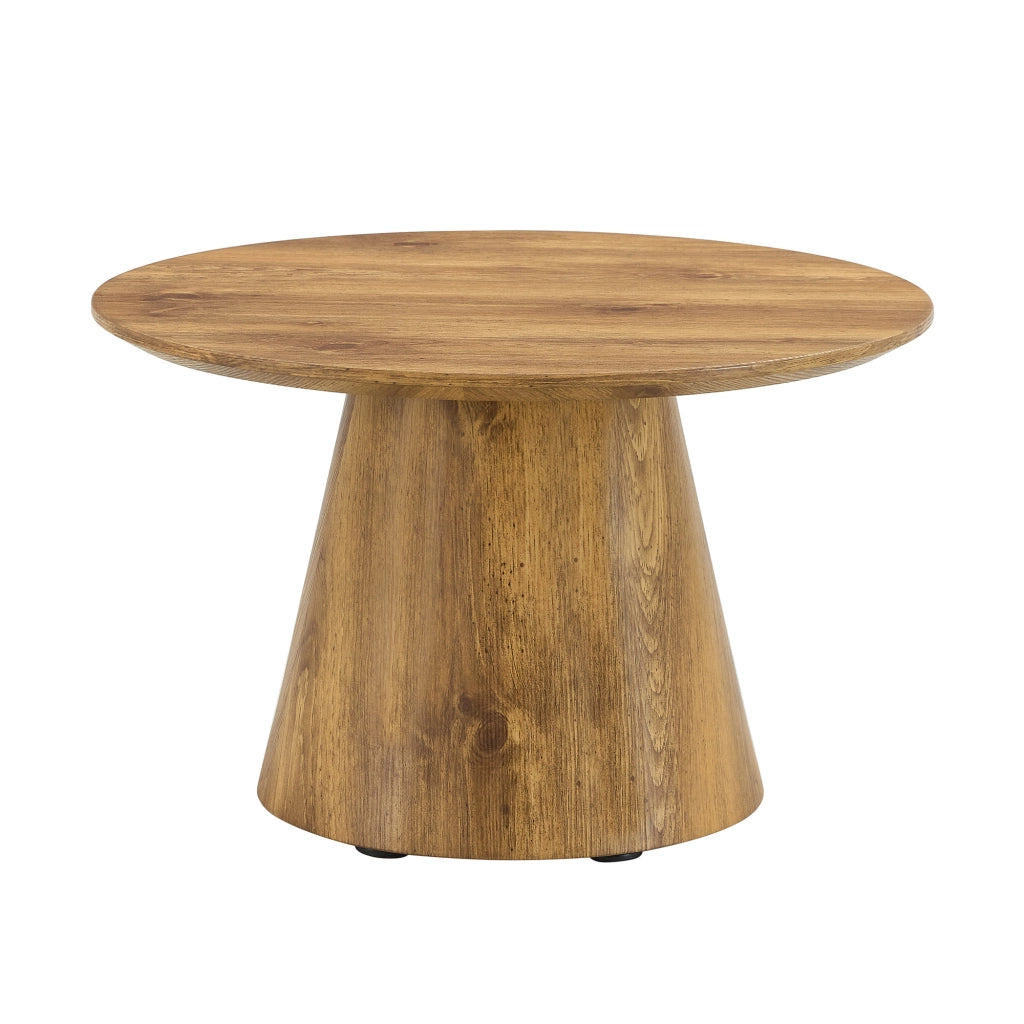 Tavolino rotondo effetto legno in MDF, diametro 60 cm e altezza 35 cm