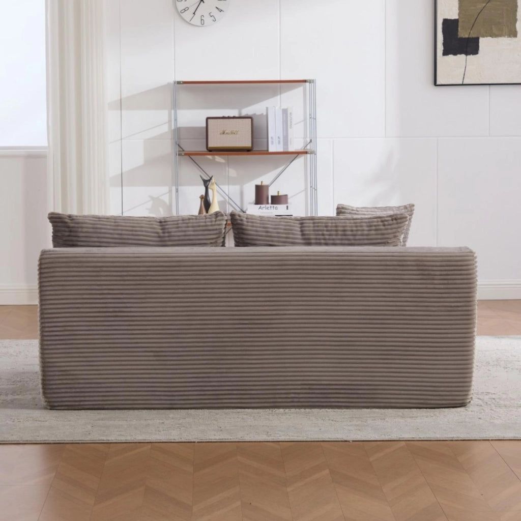 Divano compatto, divano modulare, tessuto chenille, schiuma ad alta elasticità 30D, base antiscivolo, 2 posti, grigio