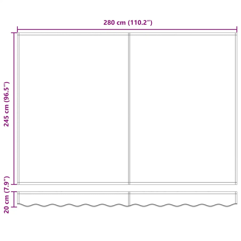 Tenda retrattile manuale Giallo e Arancione 3 x 2,5 m 3420219