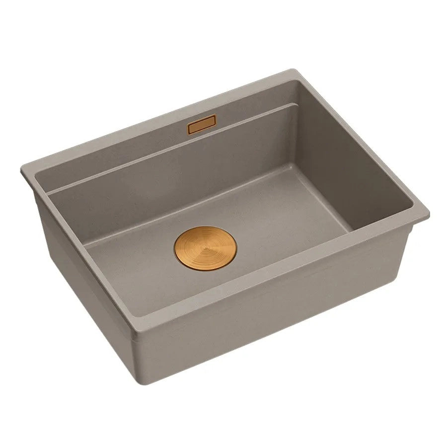 Lavello In Granito Logan 100 Beige Tappo rame spazzolato