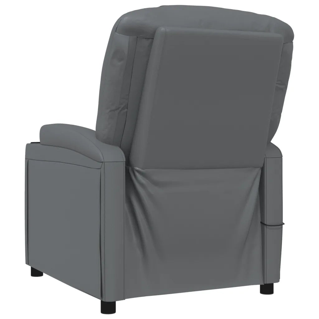 Poltrona Massaggiante | Sedia Relax Antracite in Similpelle
