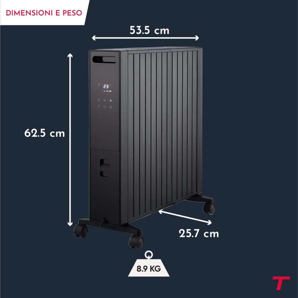 Radiatore portatile senza olio Thomson MILLO 2000W, nero
