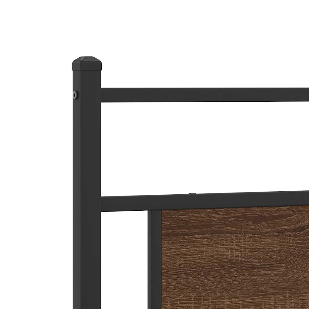 Testiera di Ricambio Rovere Marrone 100 cm in Legno Multistrato e Acciaio 4106870
