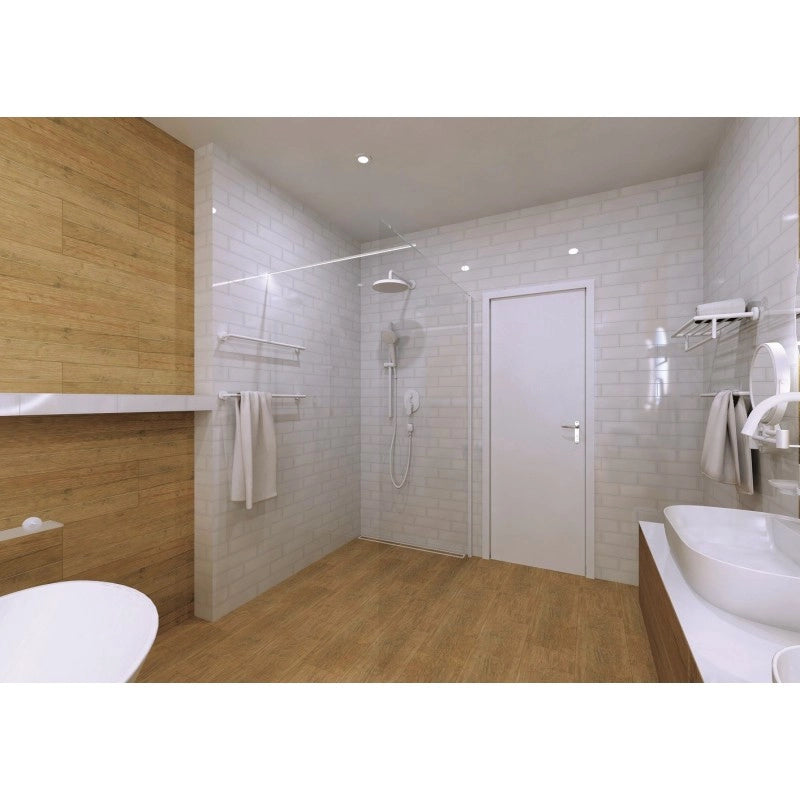 Mensola porta asciugamani doccia BIANCA in ottone bianco 55 x12 x26,5 cm