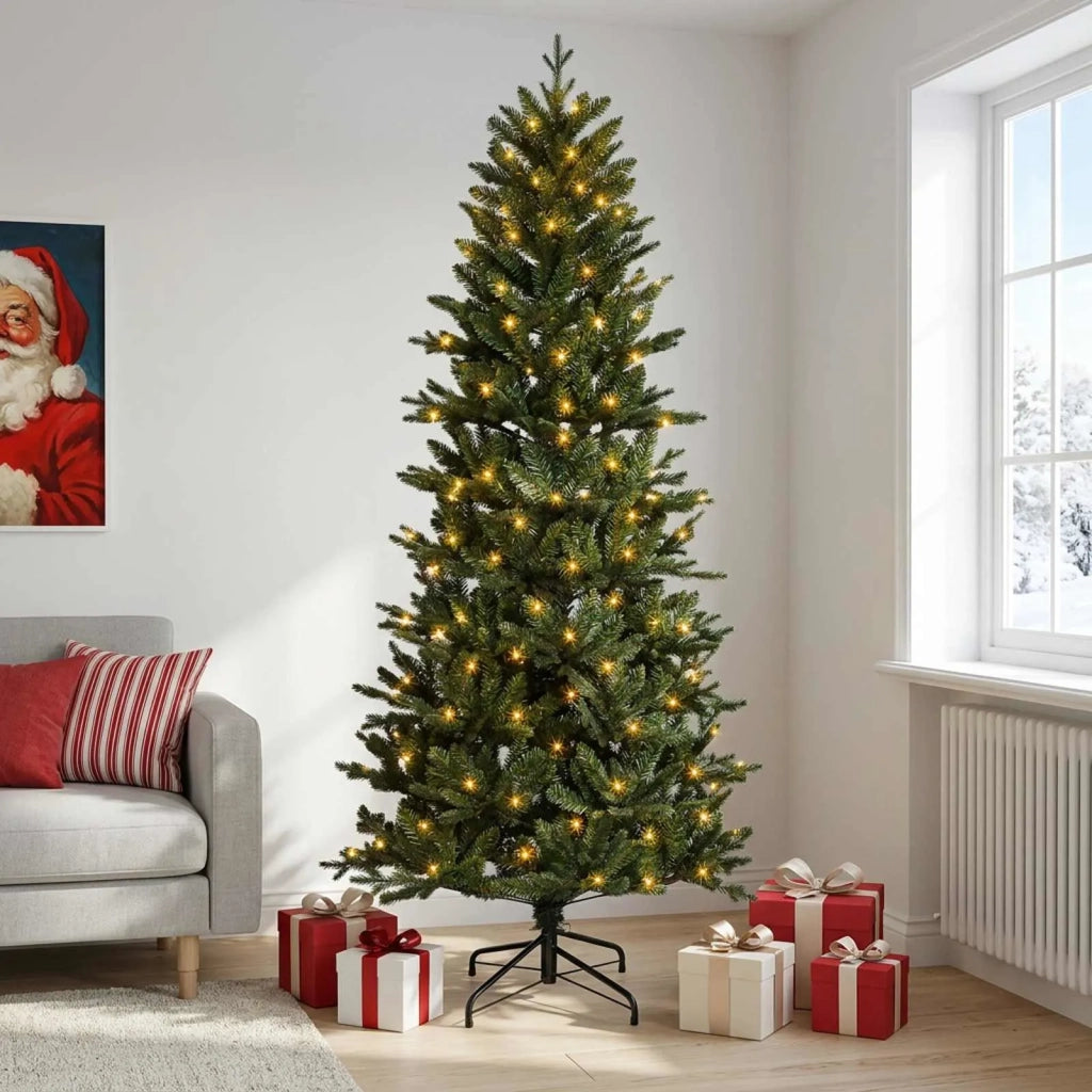 Albero di Natale Artificiale con Rami Pieghevoli 210 cm 300 LED 3466241