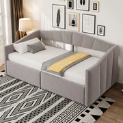 Letto singolo imbottito 90 ¡Á 200 cm con contenitore idraulico rete a doghe in velluto grigio chiaro con braccioli