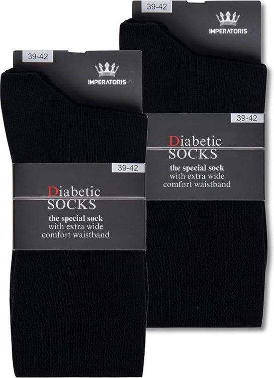 Sokke per neuropatia - Calze compressive & Calze per compressione - Sokke per neuro - Sokke per diabete - Sokke per massaggi - Sokke per sonno - Calze per letto - 100% cotone - Contro reumatismo e edema - 6 paia - Taglia 35-38 - Nero