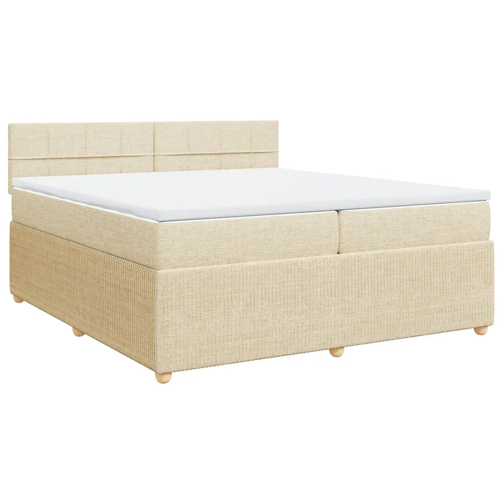 Giroletto a Molle con Materasso Crema 200x200 cm in Tessuto 3289868