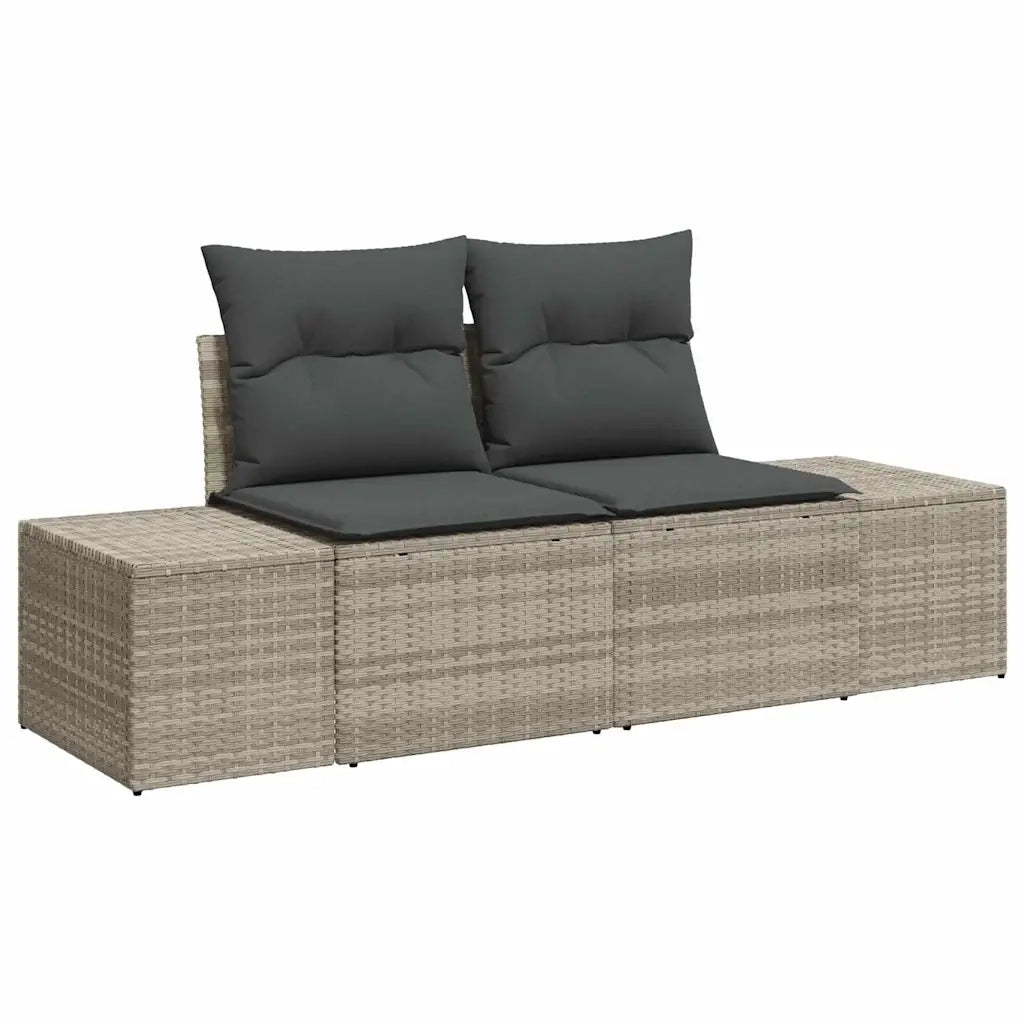 Set Divano da Giardino 9 pcs Grigio chiaro polyrattan 3347192