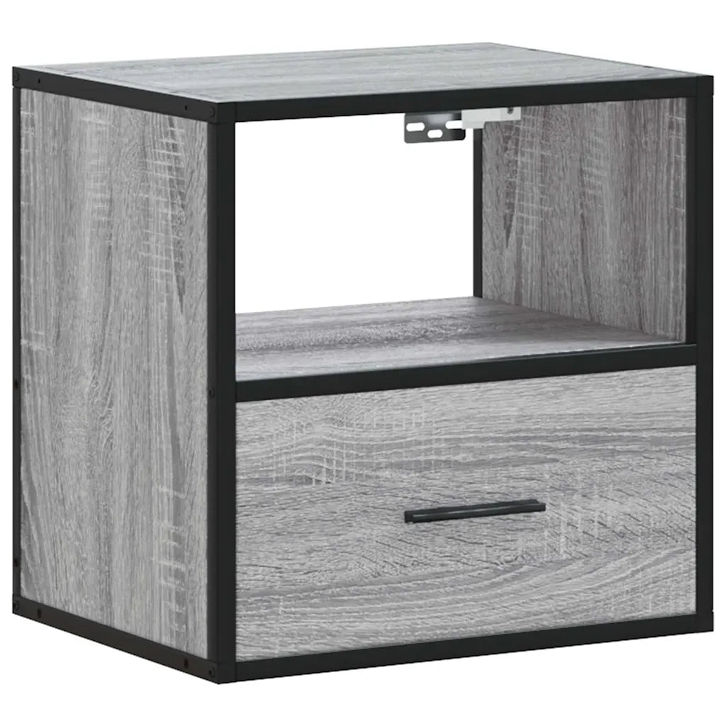 Comodino | Armadio da Notte | Mobiletto da notte a Muro Grigio Sonoma 40x31x39,5 cm