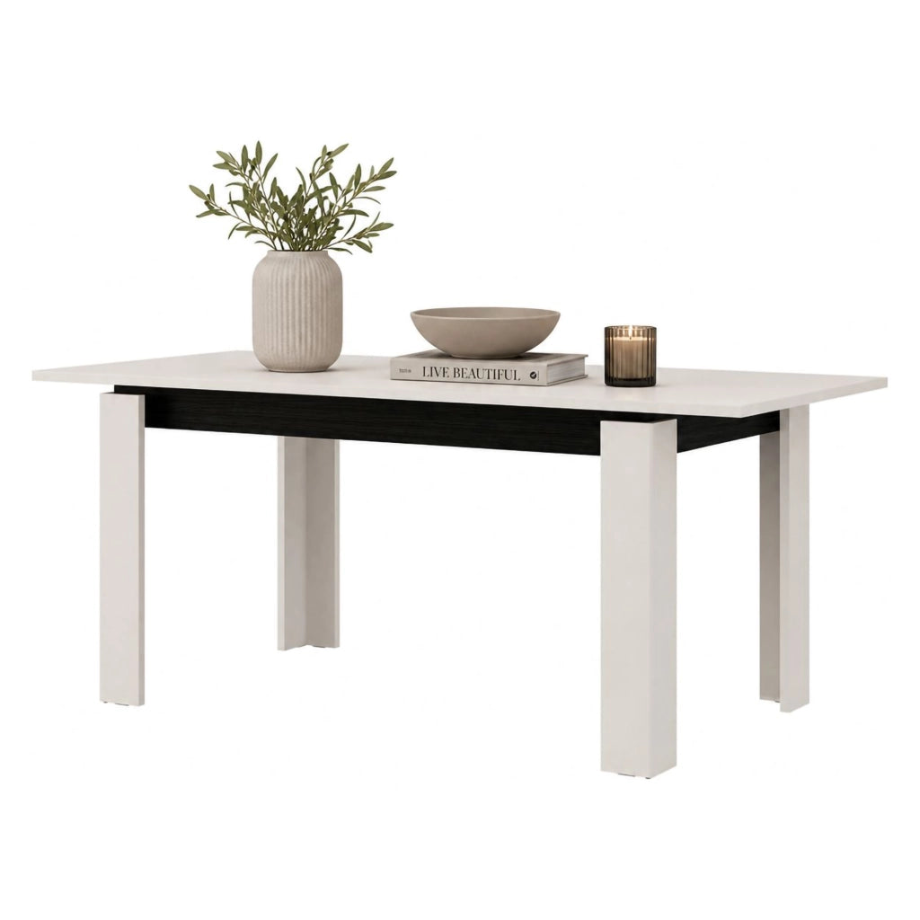 Lajon, Tavolo Allungabile 8 Posti, 160x90x77h cm Bianco Crema
