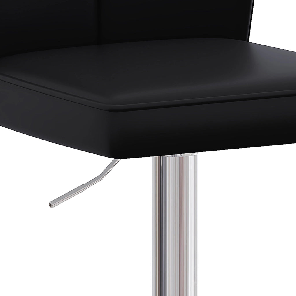 SGABELLO ALTO Set da 2 pezzi 95,5-117,5 cm PU nero e argento