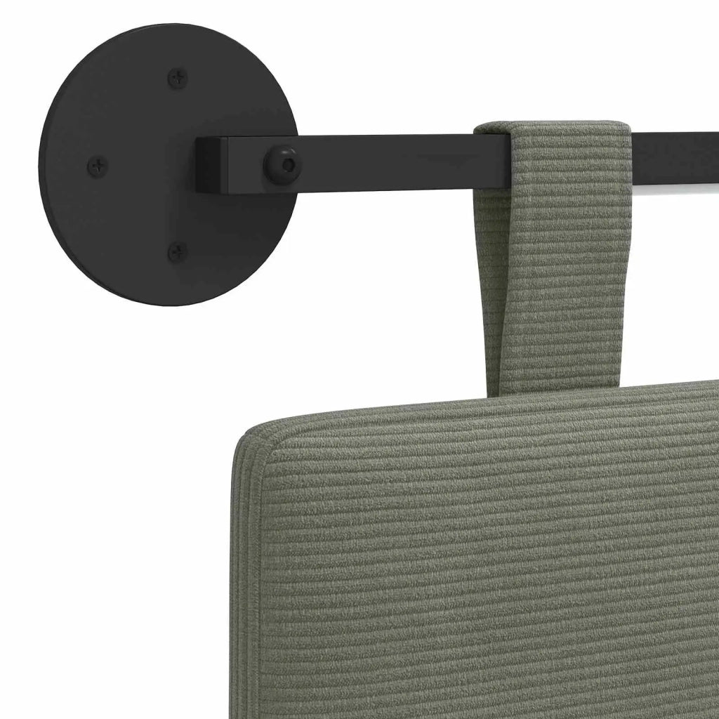 Testiera sospesa Con luce LED Grigio Chiaro Tessuto in Cords 3424281