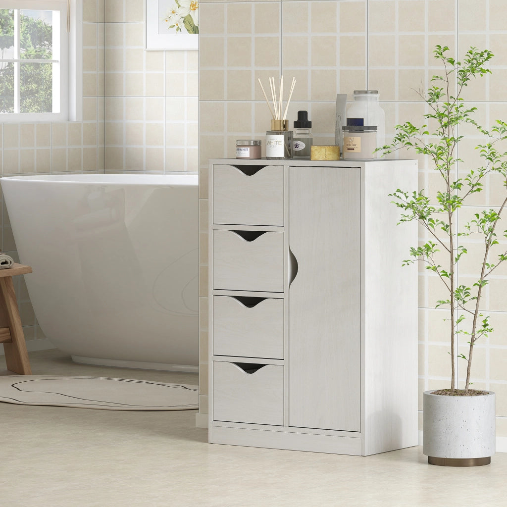 Mobile multiuso con cassetti e anta ¨C Xylo ¨C bianco 54x29x83 cm